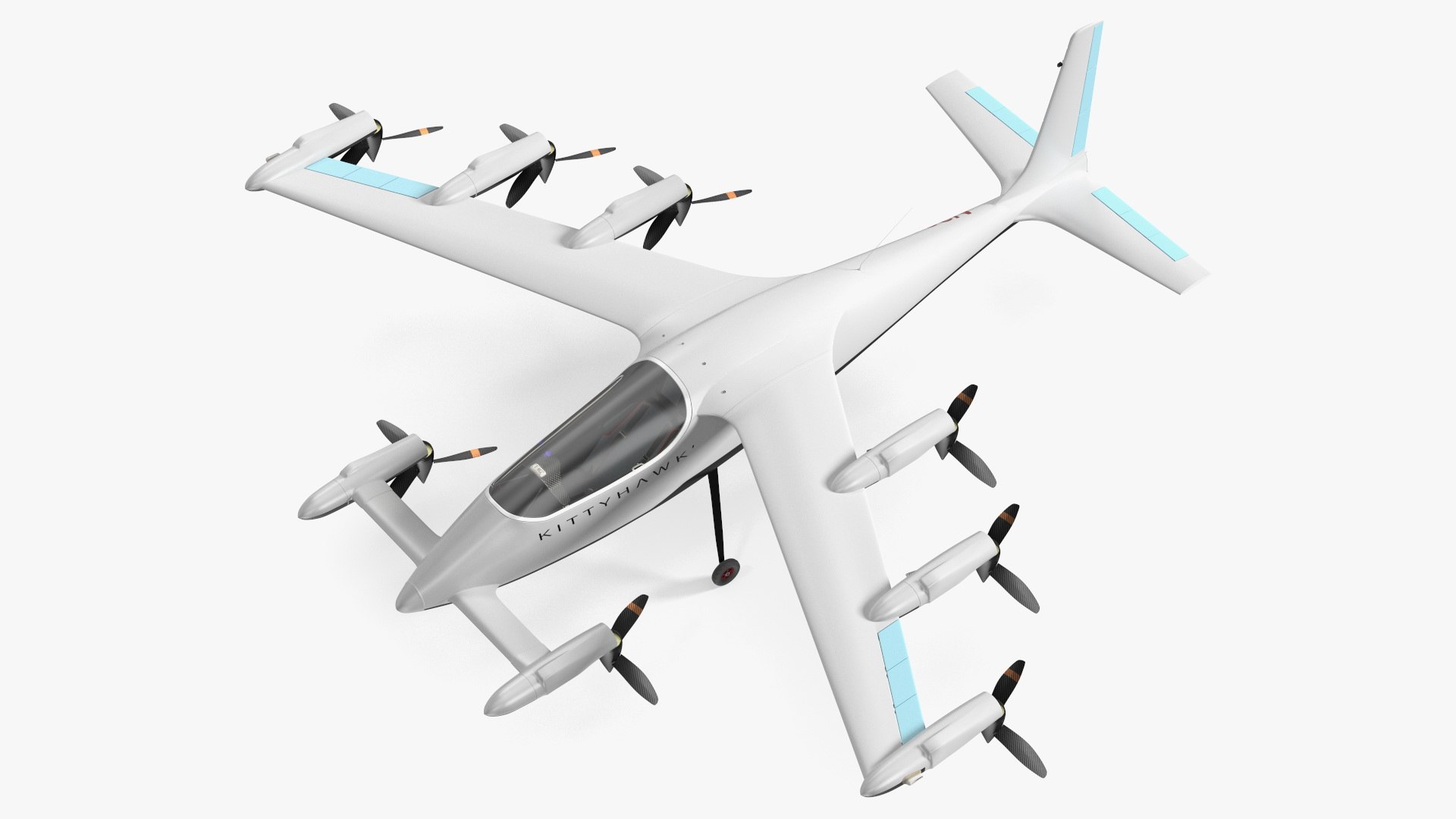 Flying Taxi Kittyhawk White Rigged 3D model preview