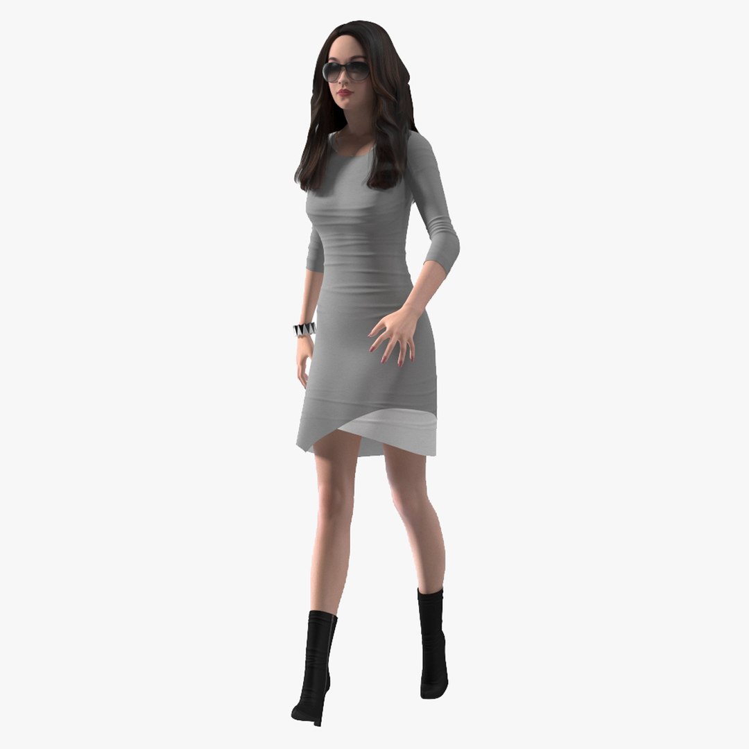 Chinese Woman Rigged for Maya(1) 3D model preview