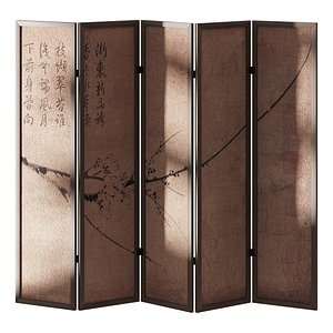 3D Chinese style screen model