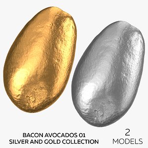 Bacon Avocados 01 Silver and Gold Collection - 2 models 3D model
