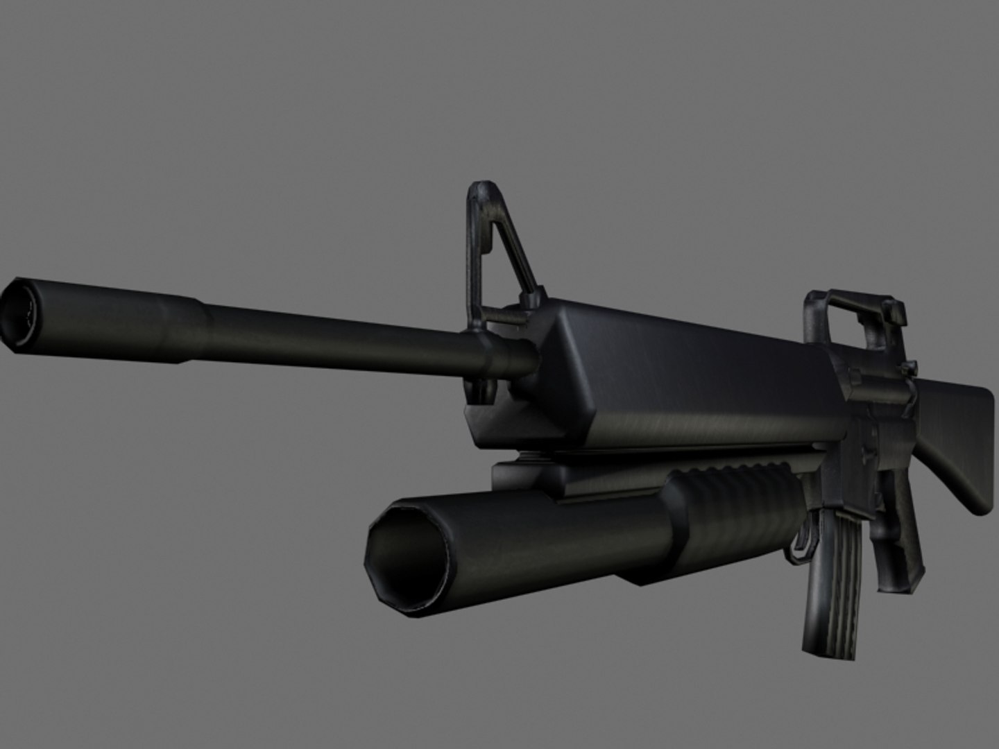 3d Obj M16a2 Grenade Launcher