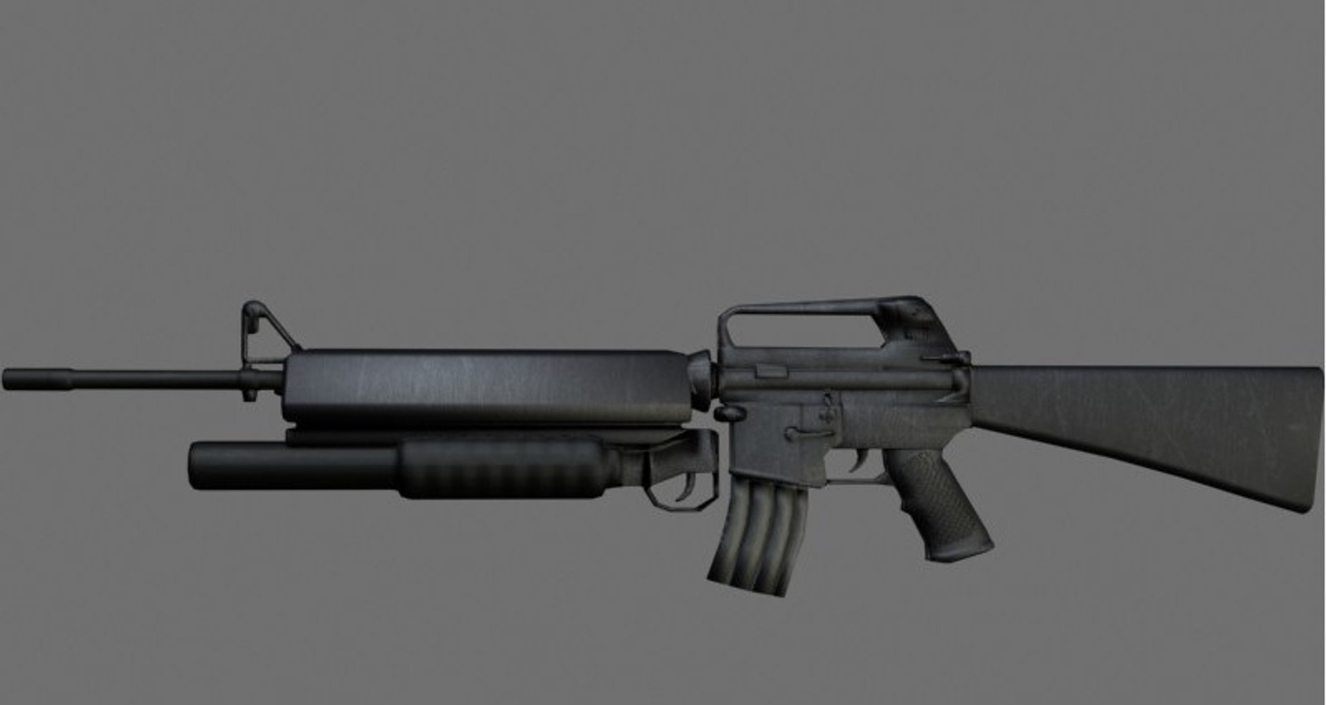 3d Obj M16a2 Grenade Launcher