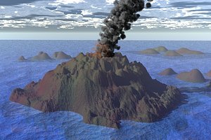 volcano smoking 3d model
