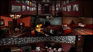 3D Victorian Manor Grand Chambers Elegant Hallways model