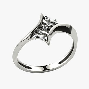 3D Seven Diamonds Fashion Gold Ring