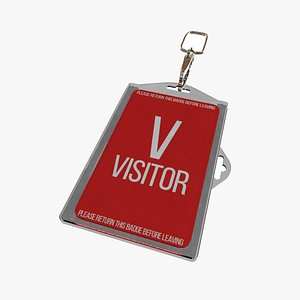 3D Visitor Card in Lanyard - Includes  texture - Pass - 3D Asset model