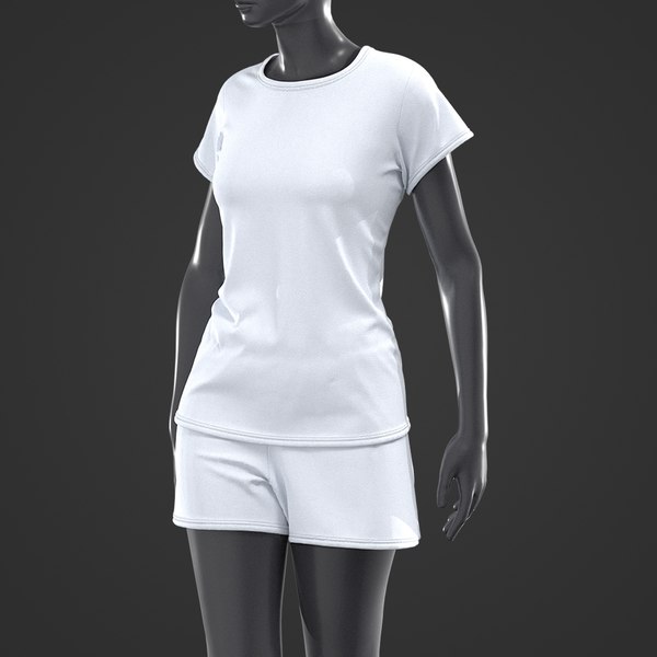 Women sports outfit Marvelous Designer Clo3D Free 3D