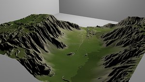 3d valley heightmap model