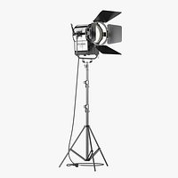 Altman ProLine 2000 L-SM Watt 7 Fresnel Stand Mounted Model and Altman 8 Leaf TV Film Barndoor