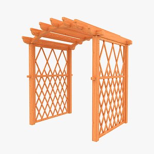 3d model wooden archway wood