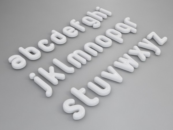 3d model font letter alphabet