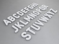 3d round font