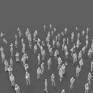 140 unique extremely-low-poly people