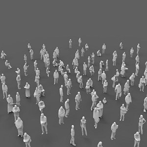 140 unique extremely-low-poly people