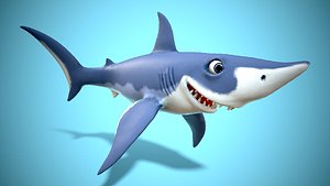 3D model cartoon mako shark