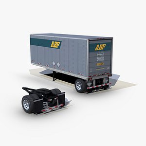 3D dry van trailer 28ft