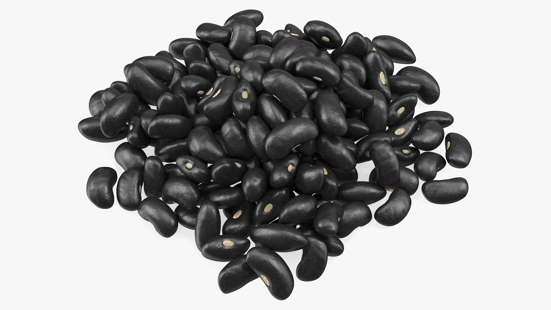 Pile of Black Turtle Beans 3D model preview