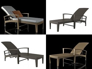 3D panama beach chair model
