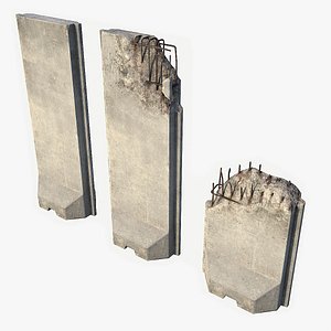 3d concrete barriers military walls