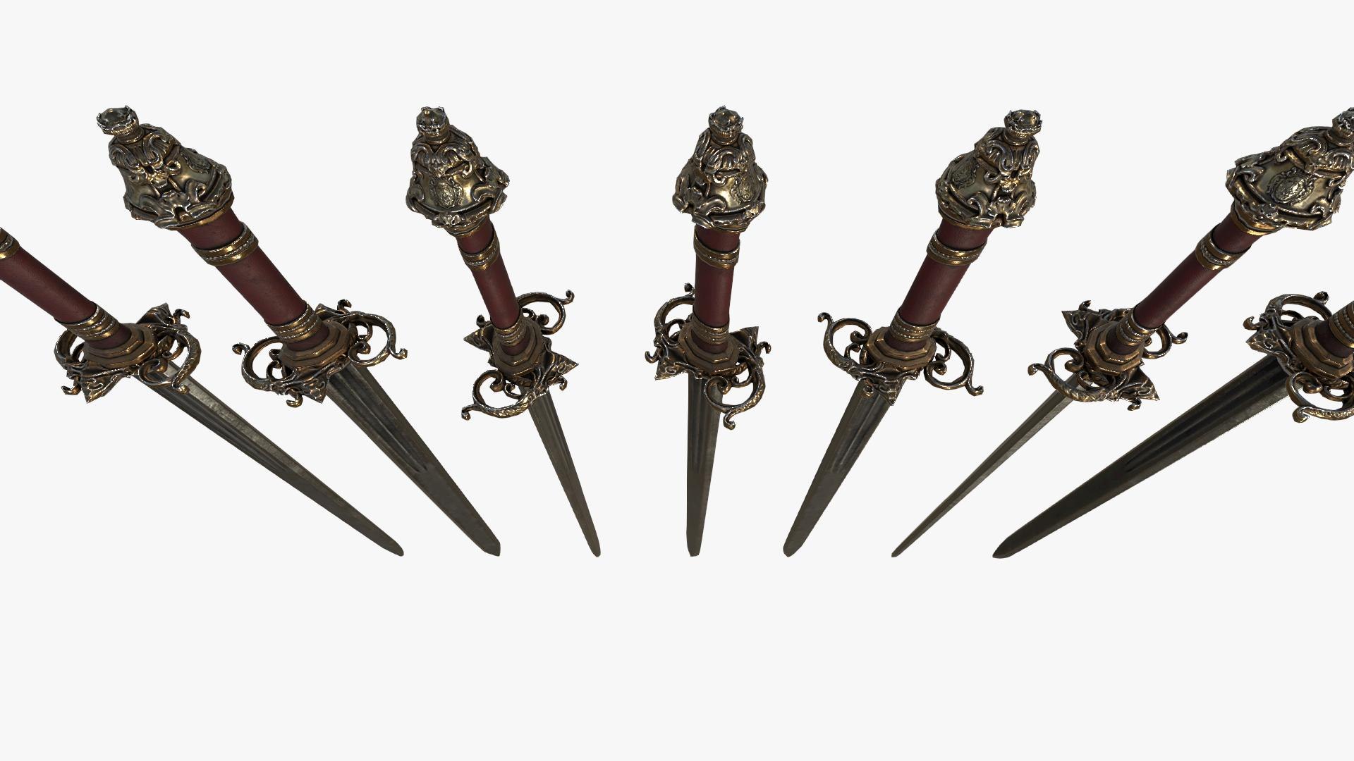 Fantasy Sword RPG Katzbalger Arming Sword Dagesse Cinquedea Sword Knife