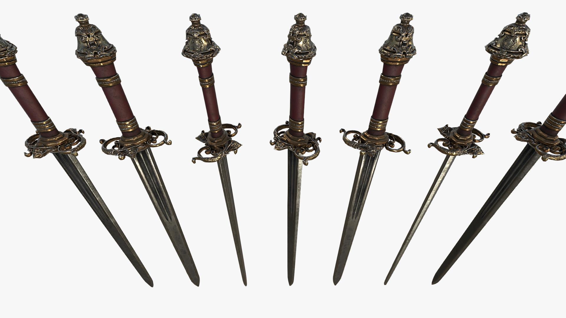 Fantasy Sword RPG Katzbalger Arming Sword Dagesse Cinquedea Sword Knife