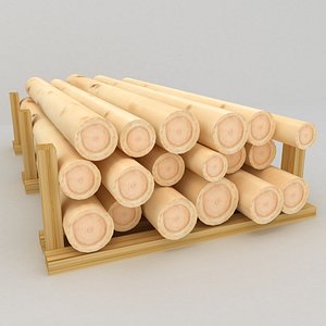 Wooden Log Stack 3D model