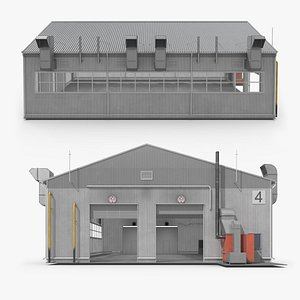 3D Manufacturing Plant Simplified Rigged