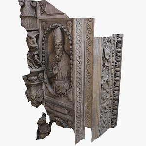 3D model architectural elements part of the portal with the saint in the window