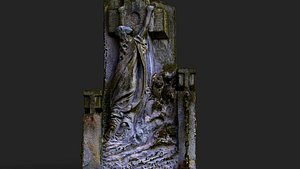 3D graveyard old mossy tombstone monument PBR photogrammetry
