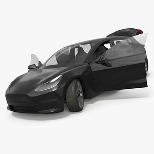 Five-Door Electric Hatchback Black Rigged
