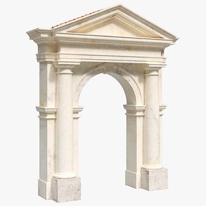 3D Classic Tuscan Entrance with Pediment model