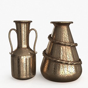 3D Metal Vase Set of 2 model