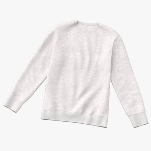 Sweatshirt Male Crew Neck Flat Blank White and Branded Heather 3D model