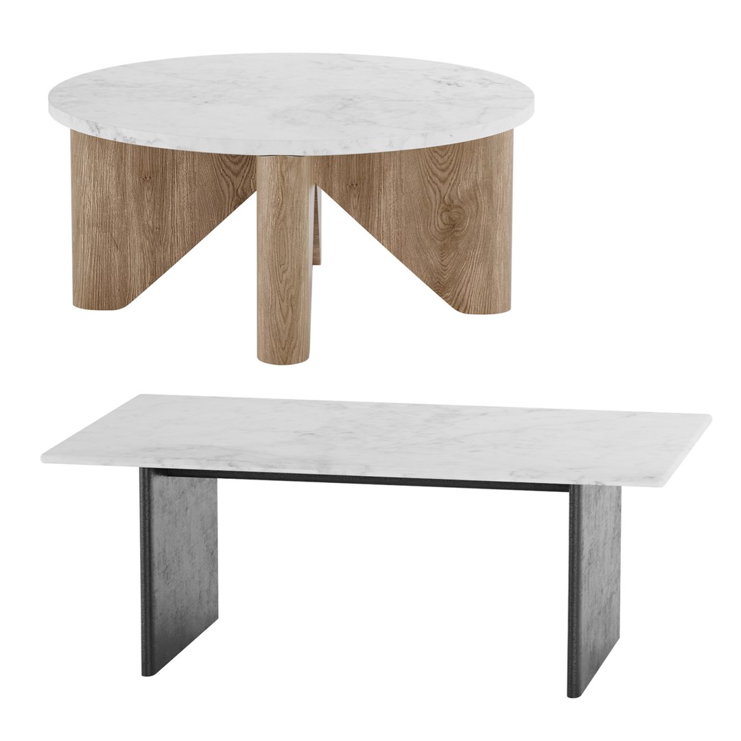 3D Maddox Anton Marble Topped Coffee Table West Elm Model - TurboSquid ...