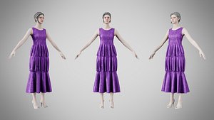 Dress 24 Royal Velvet Purple With Design