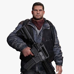 Realistic Man With Civil War Clothing 3D model