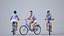 00571Omar016 - Adult Middle Eastern woman cycling in casual transitional seasonal clothing for urban