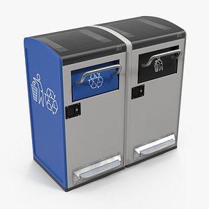 General Waste and Recycling Station Generic 3D Model