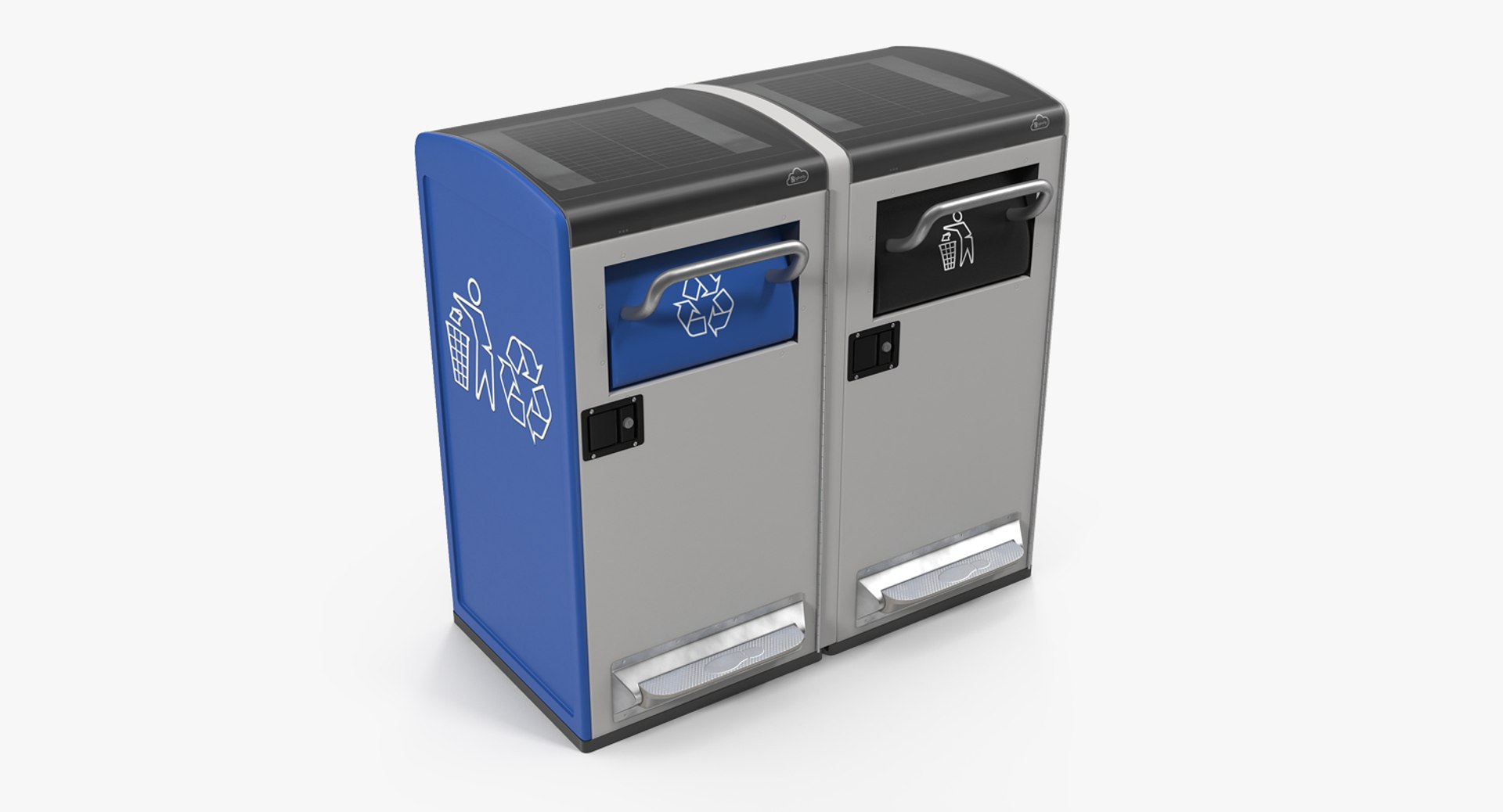 General Waste and Recycling Station Generic 3D Model 3D model preview