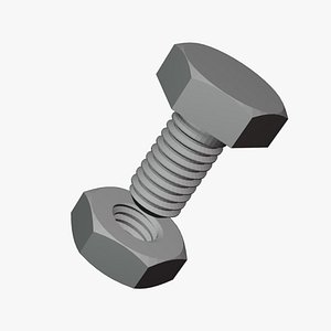 3D Bolt and Nut M3 x 6 mm