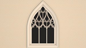 3D Gothic Window Type model