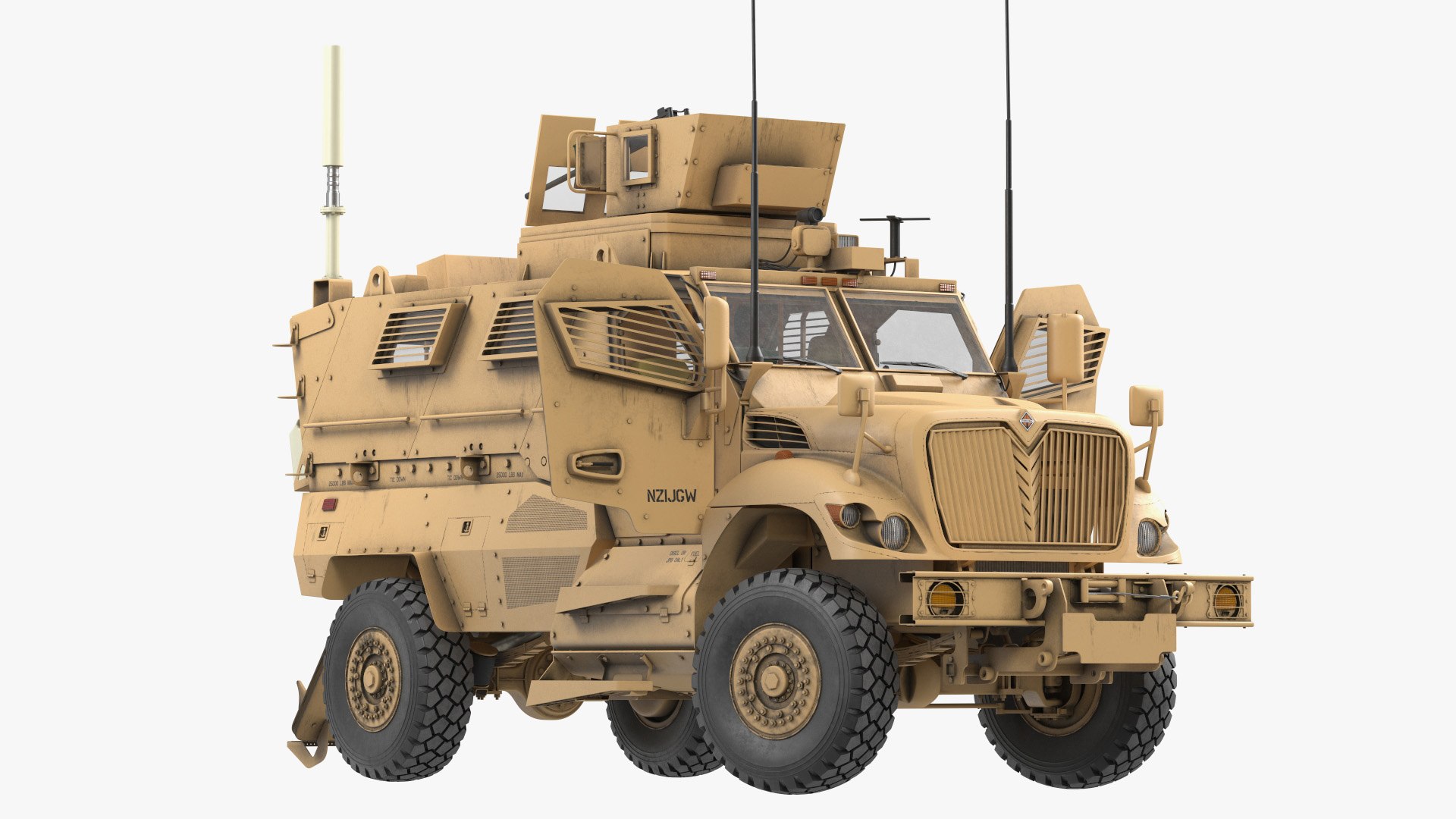 MaxxPro Armored Fighting Vehicle Rigged 3D model preview