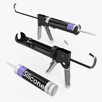 Construction Gun with Installed Silicone Caulk Black
