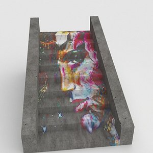 stairs graffiti 3d max