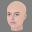 Testa di Lyna Khoudri - Senza capelli - Testa low poly per gioco