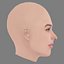 Testa di Lyna Khoudri - Senza capelli - Testa low poly per gioco