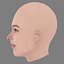 Testa di Lyna Khoudri - Senza capelli - Testa low poly per gioco