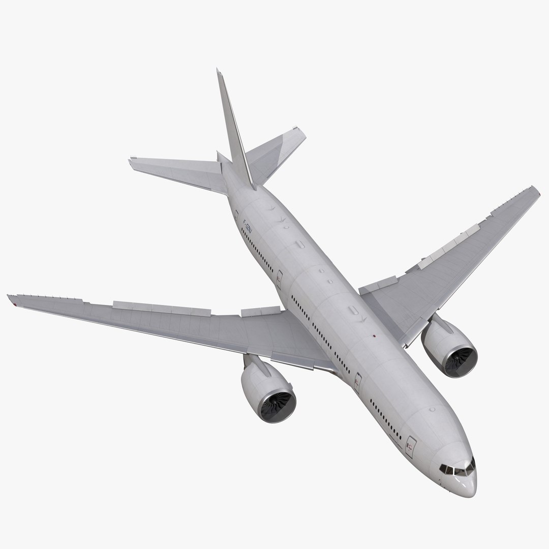 Boeing 777-200ER Generic Rigged 3D model preview