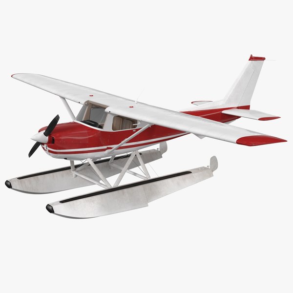 3D model civil floatplane aircraft floats