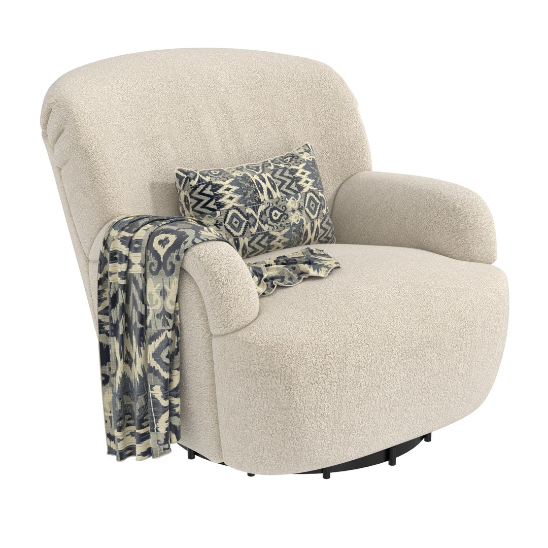 modelo 3d Kadon Swivel Chair Sheepskin Natural by FOUR HANDS